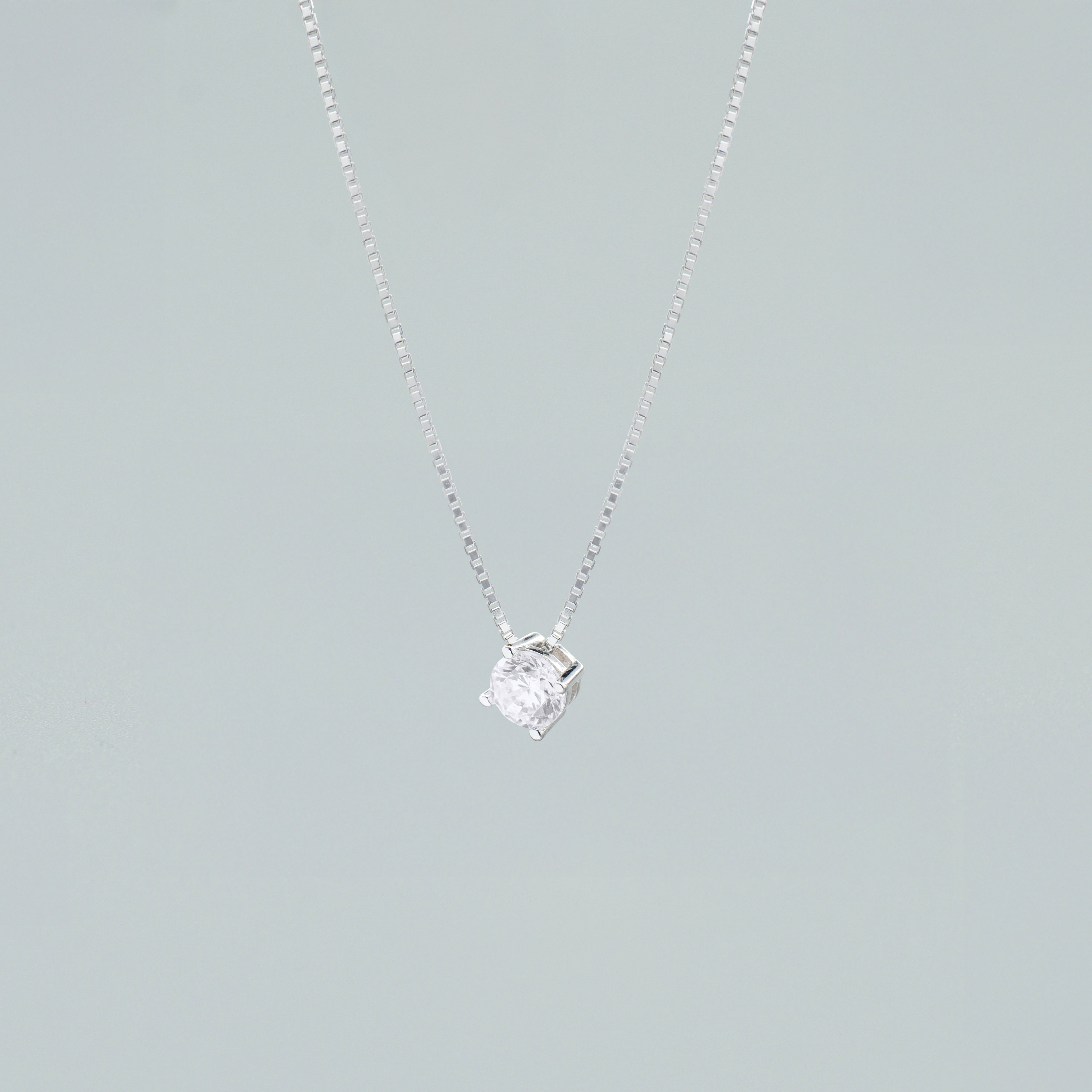 Collana "Astra" in Argento 925 con Zircone Solitario