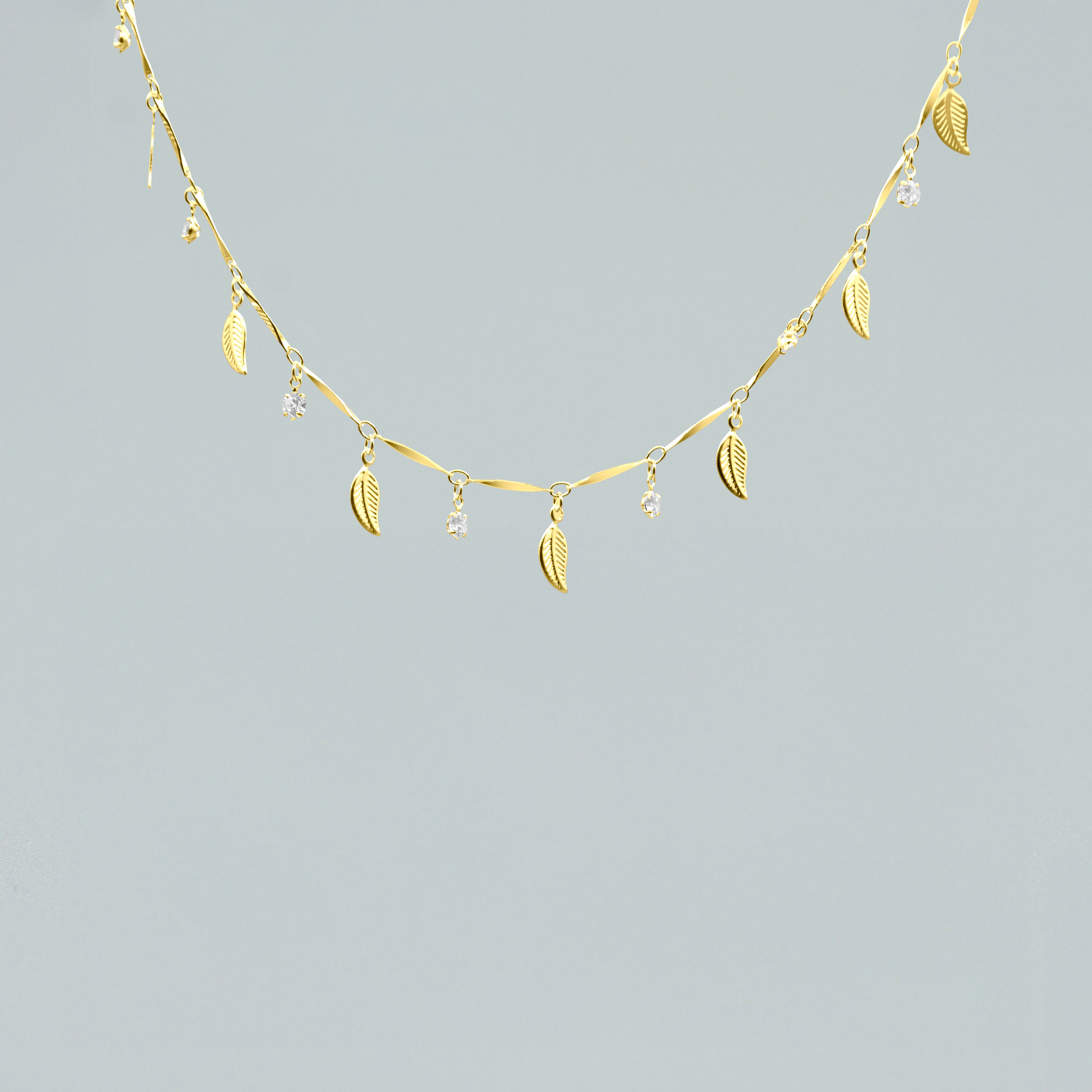 Cavigliera 'Dancing Leaves' Argento 925 con Finitura Dorata