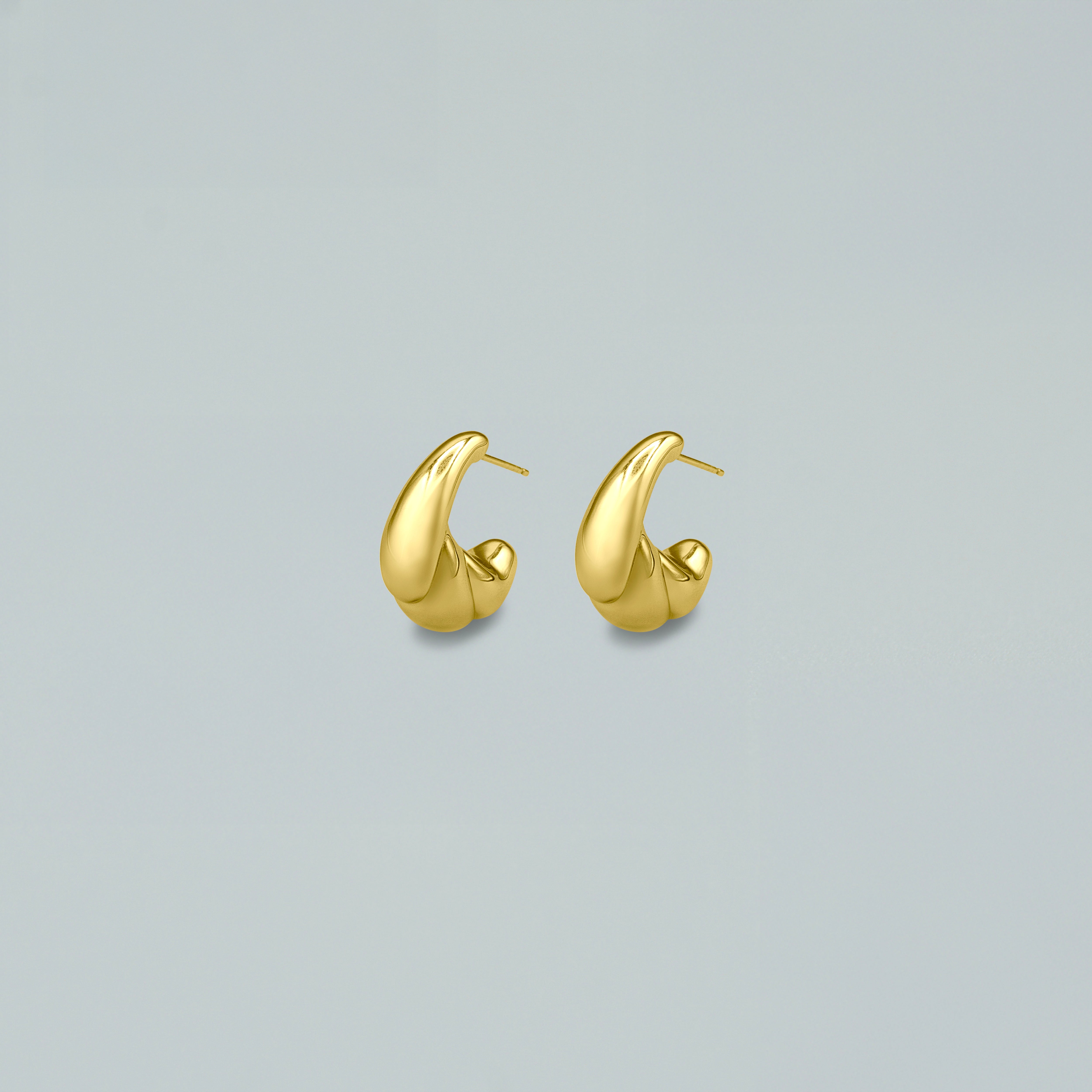 Orecchini "Croissant" - Argento 925 con Finitura Dorata