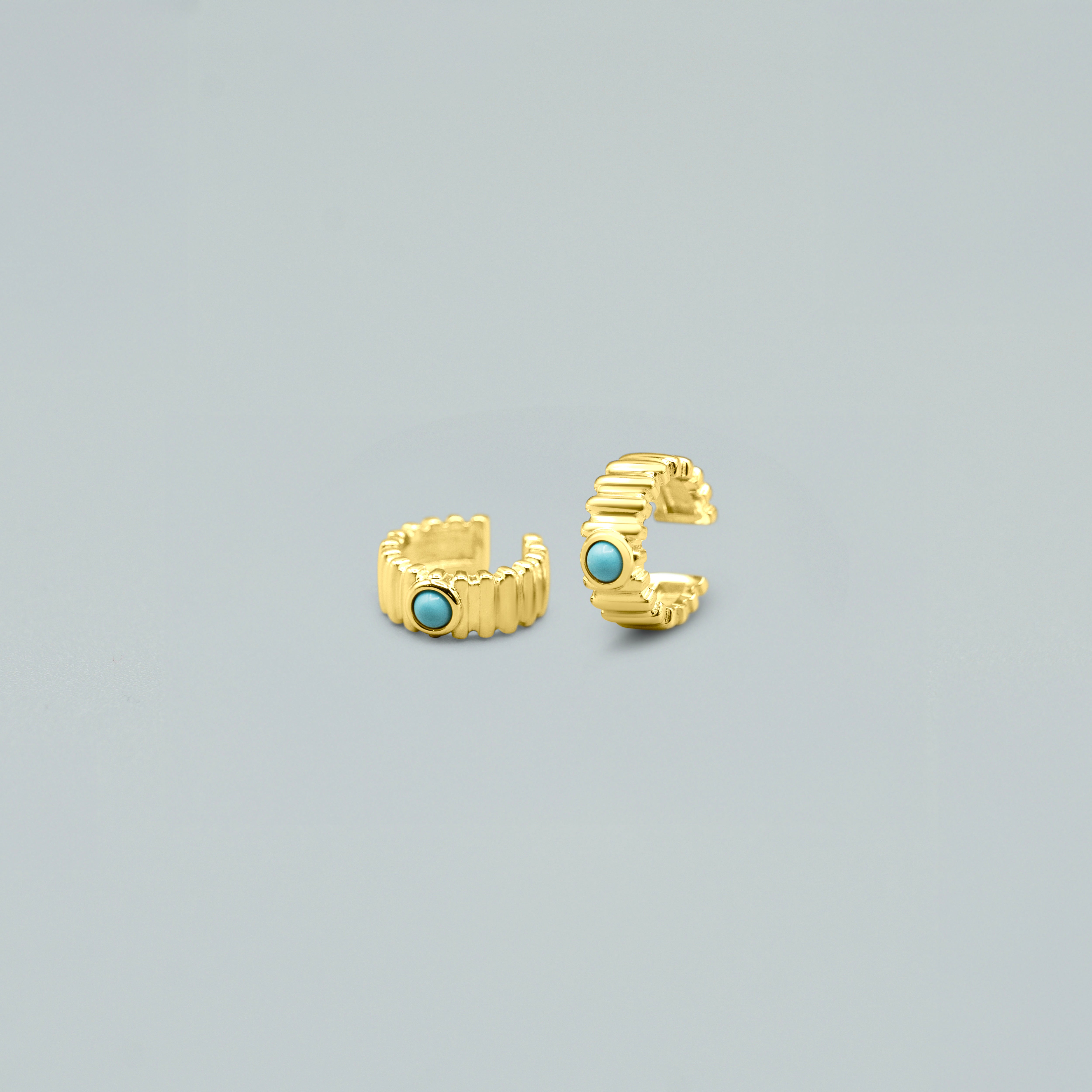 Ear Cuff "Blue Eye"- Argento 925 con Finitura Dorata