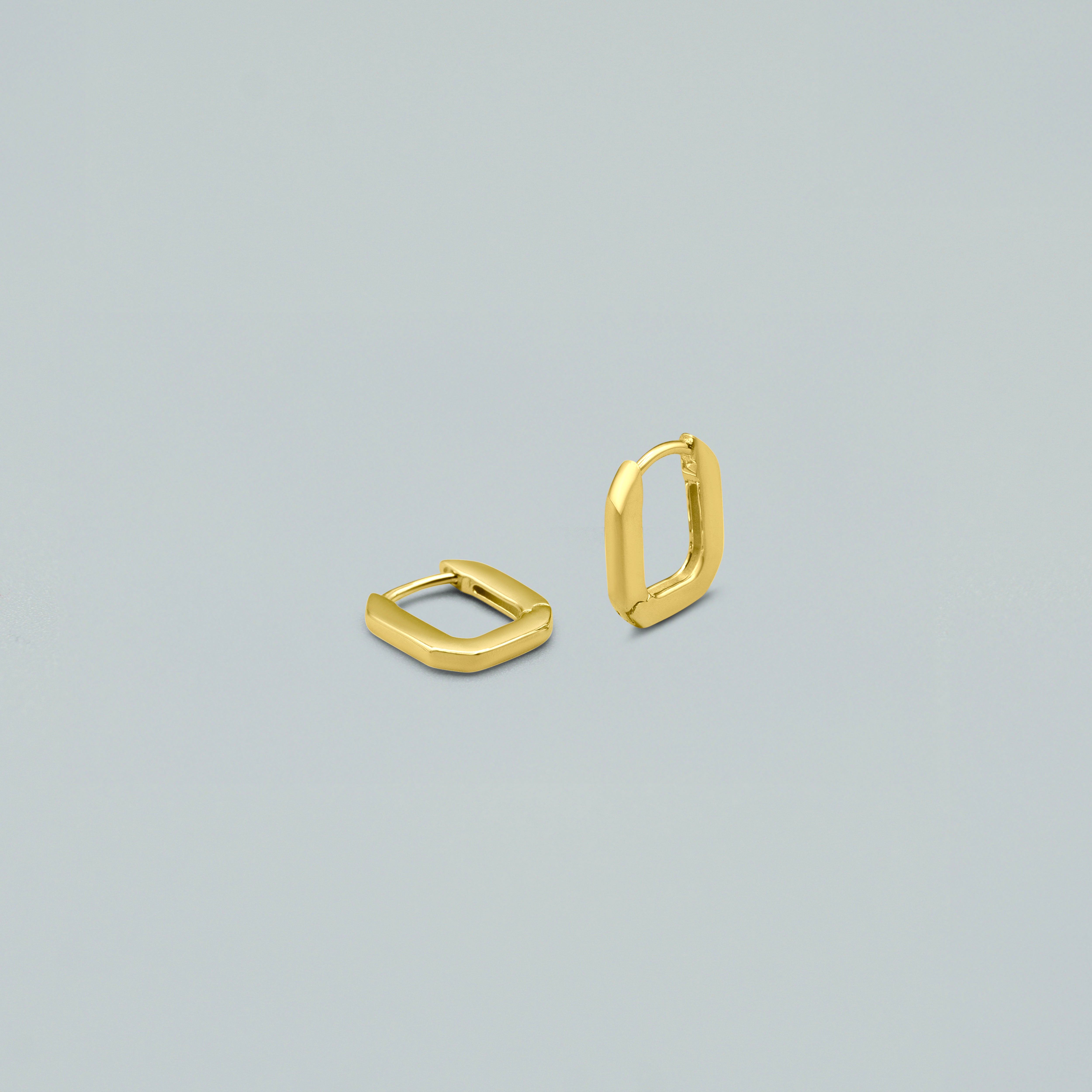 Orecchini "Clean Cut" - Argento 925 con Finitura Dorata