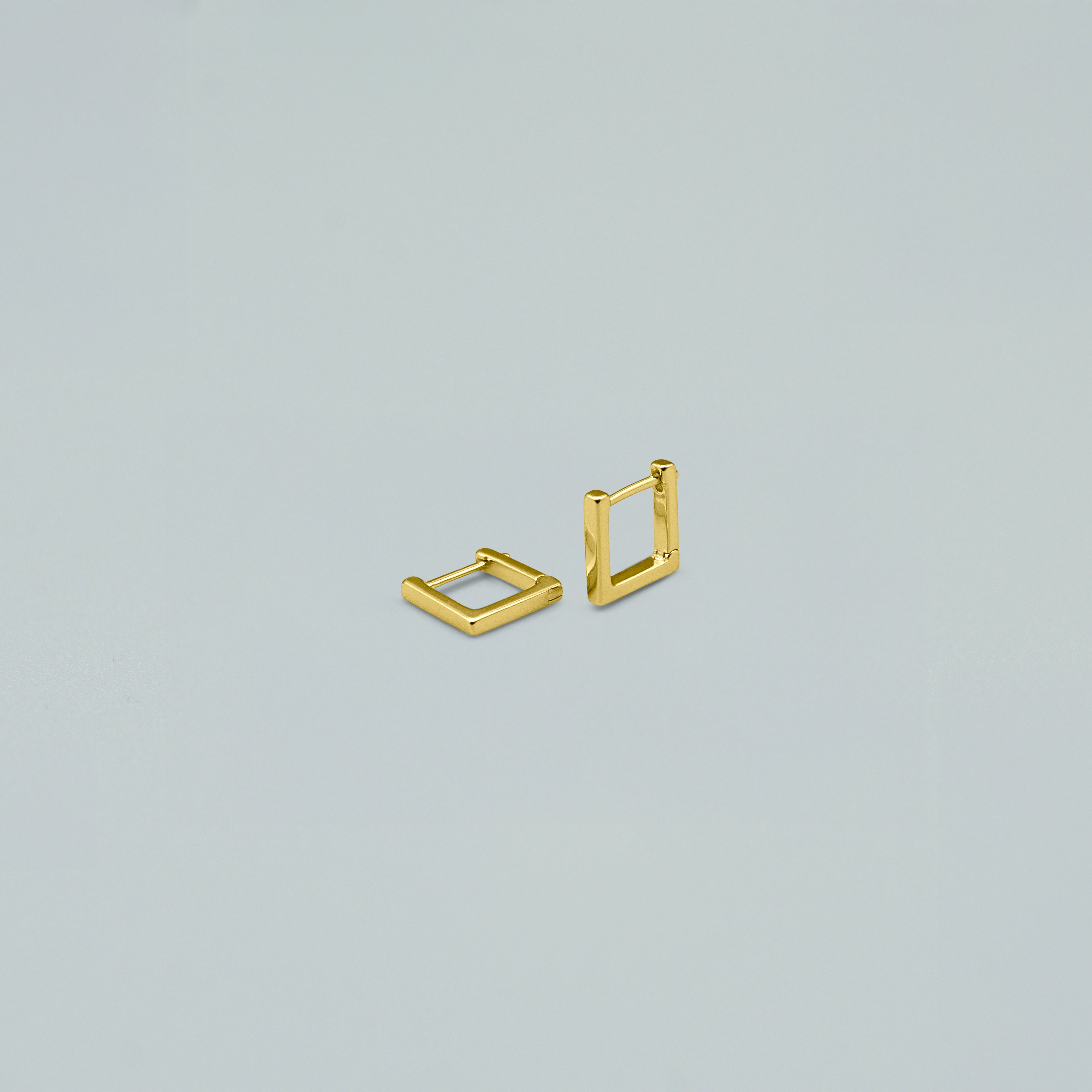 Orecchini "Mini Squares" - Argento 925 con Finitura Dorata