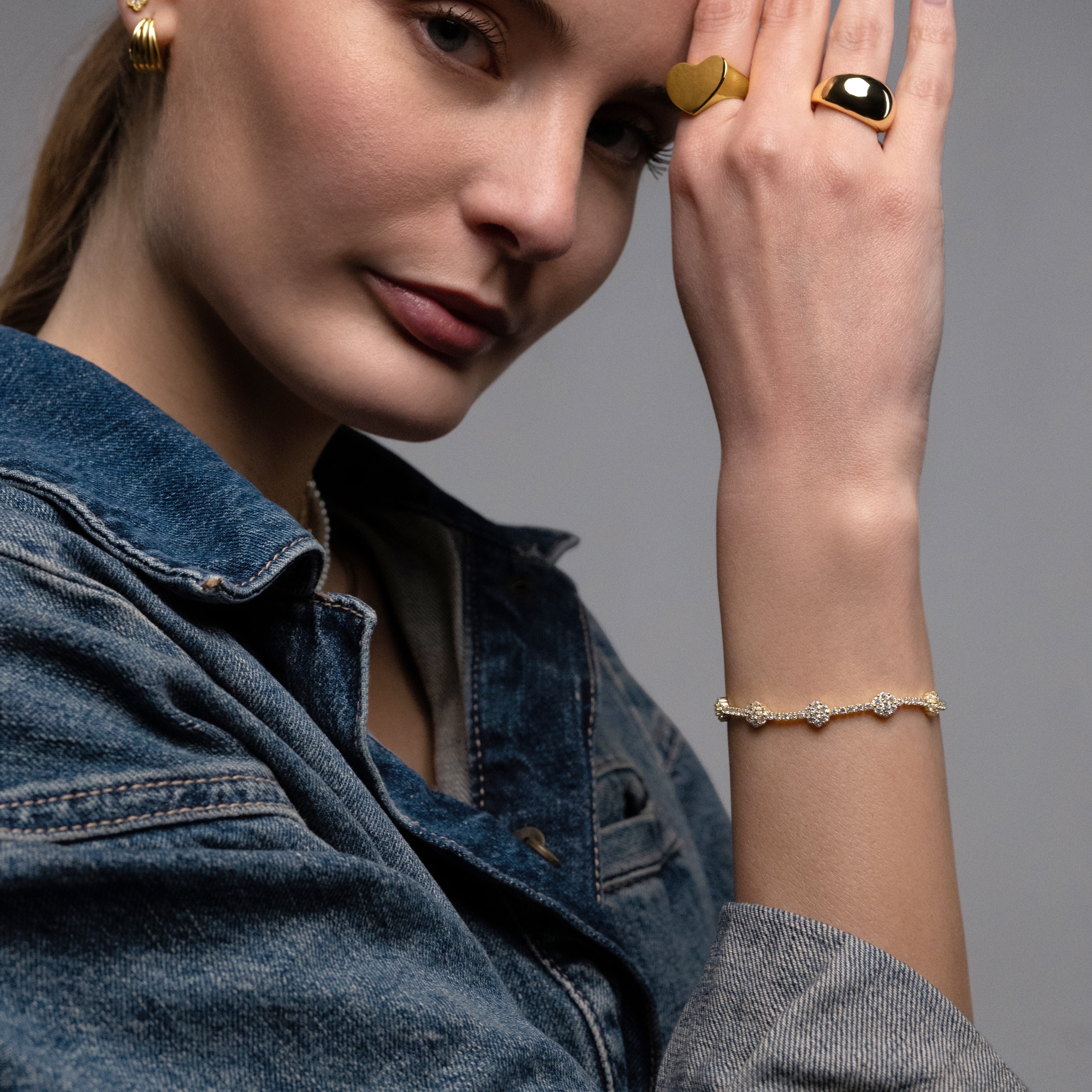 Bracciale "Golden Spark" – Argento 925 con Finitura Dorata