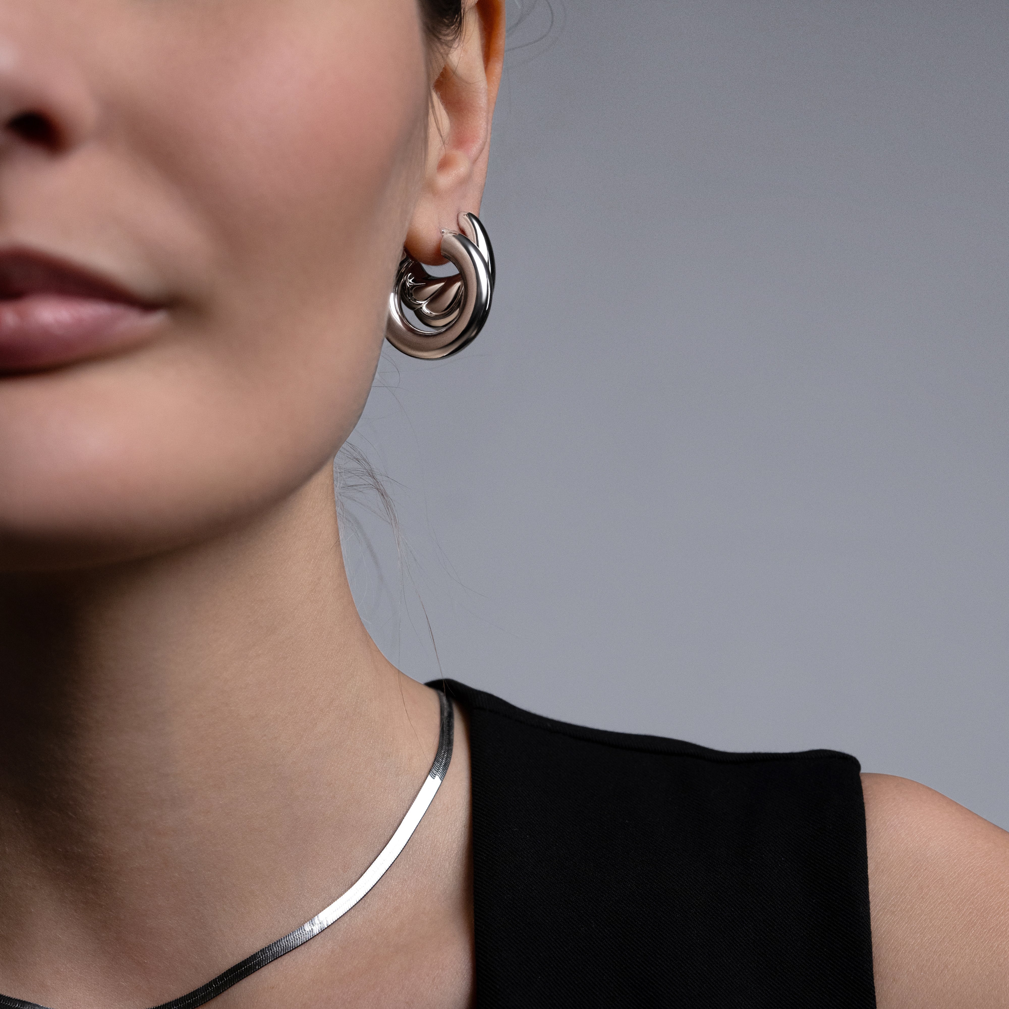 Orecchini "Croissant"- Argento 925