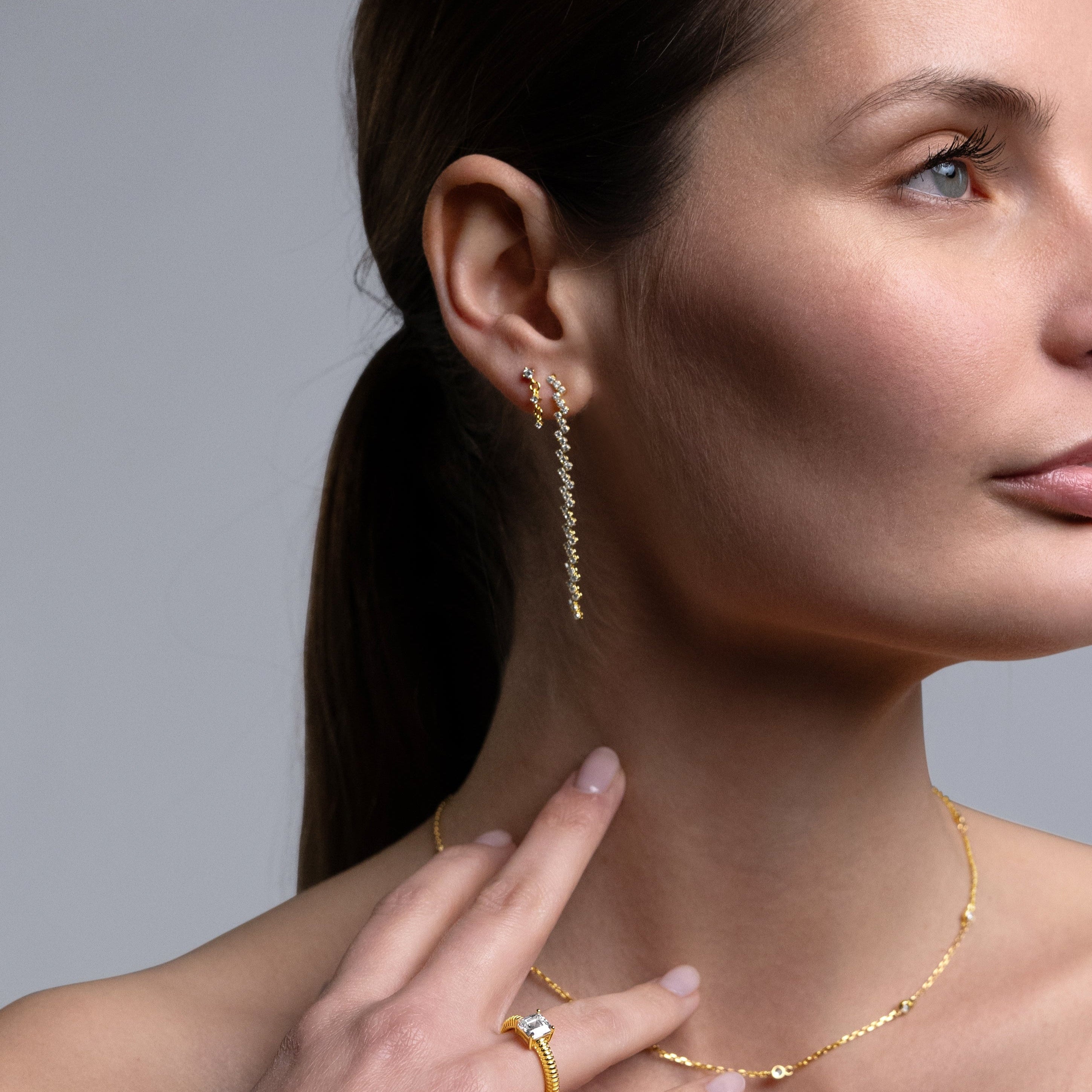 Orecchini "Thunder"- Argento 925 con Finitura Dorata