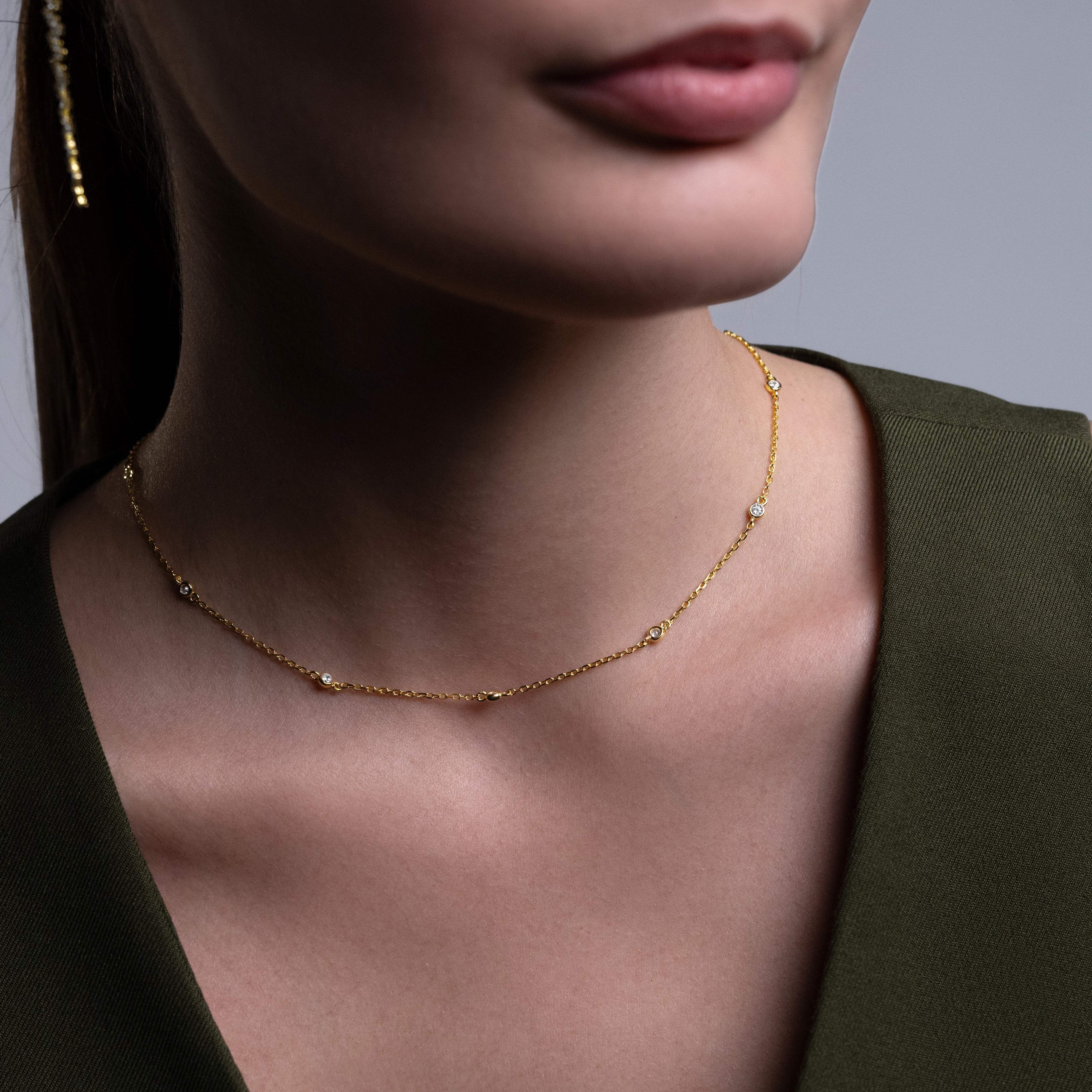 Collana "Interstellar" in Argento 925 - Finitura Dorata