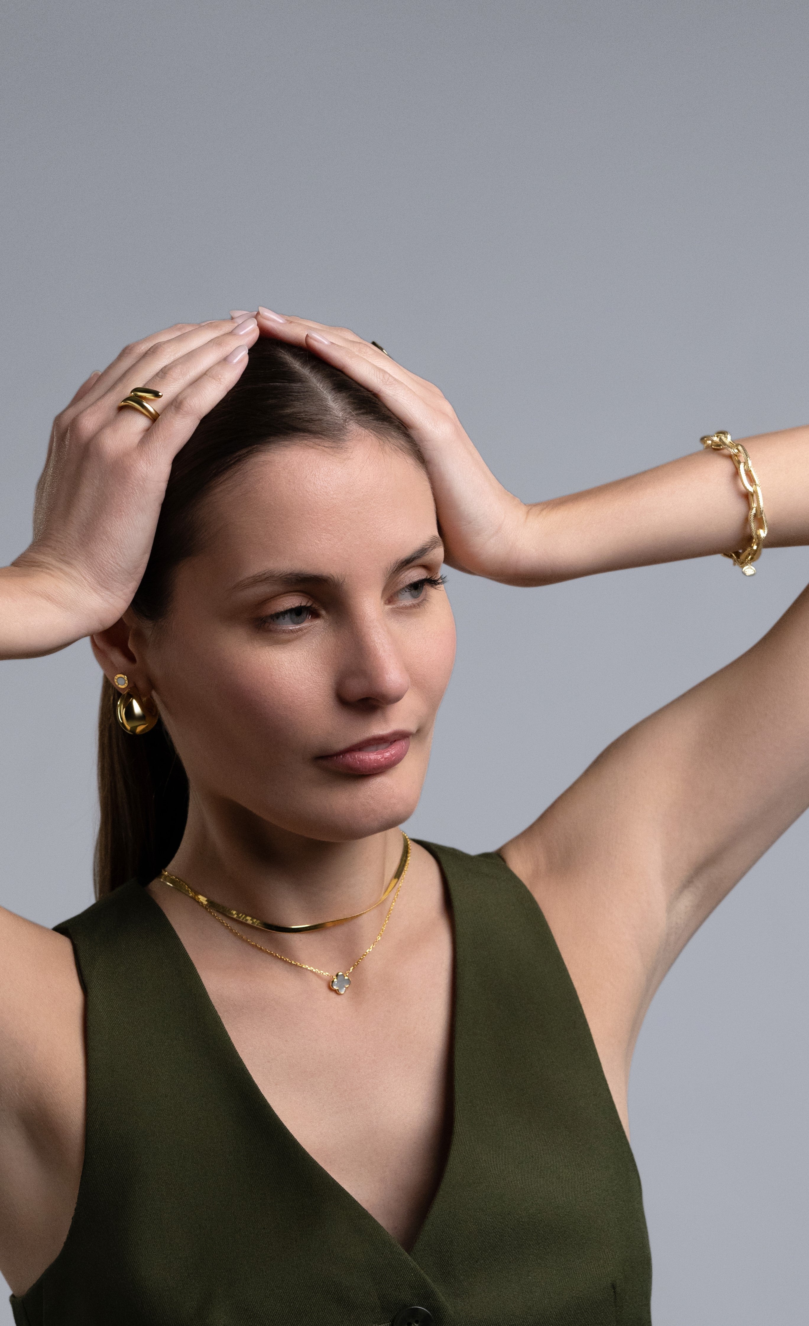 Anello "Pure Wave" – Argento 925 con Finitura Dorata