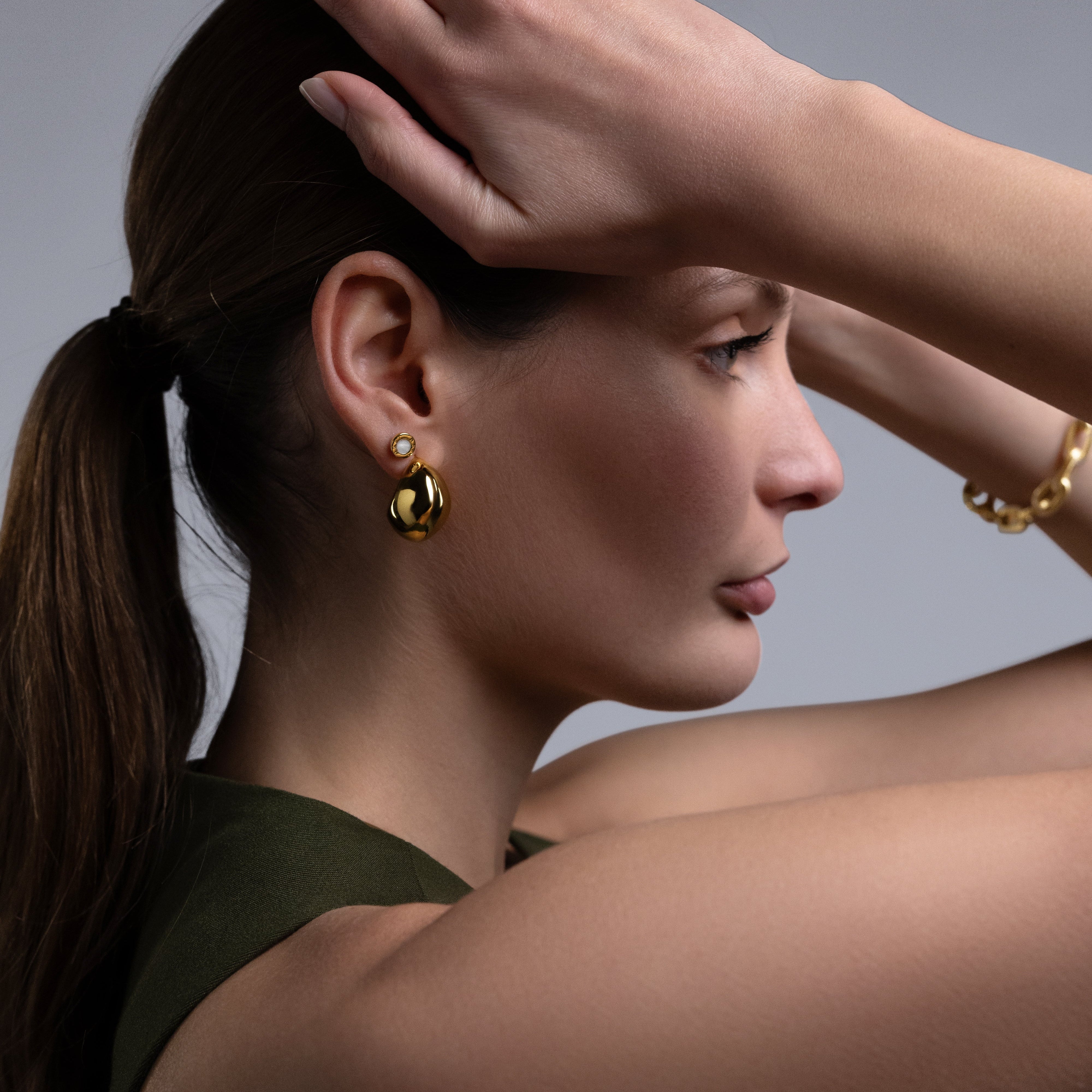 Orecchini "Moon" - Argento 925 con Finitura Dorata