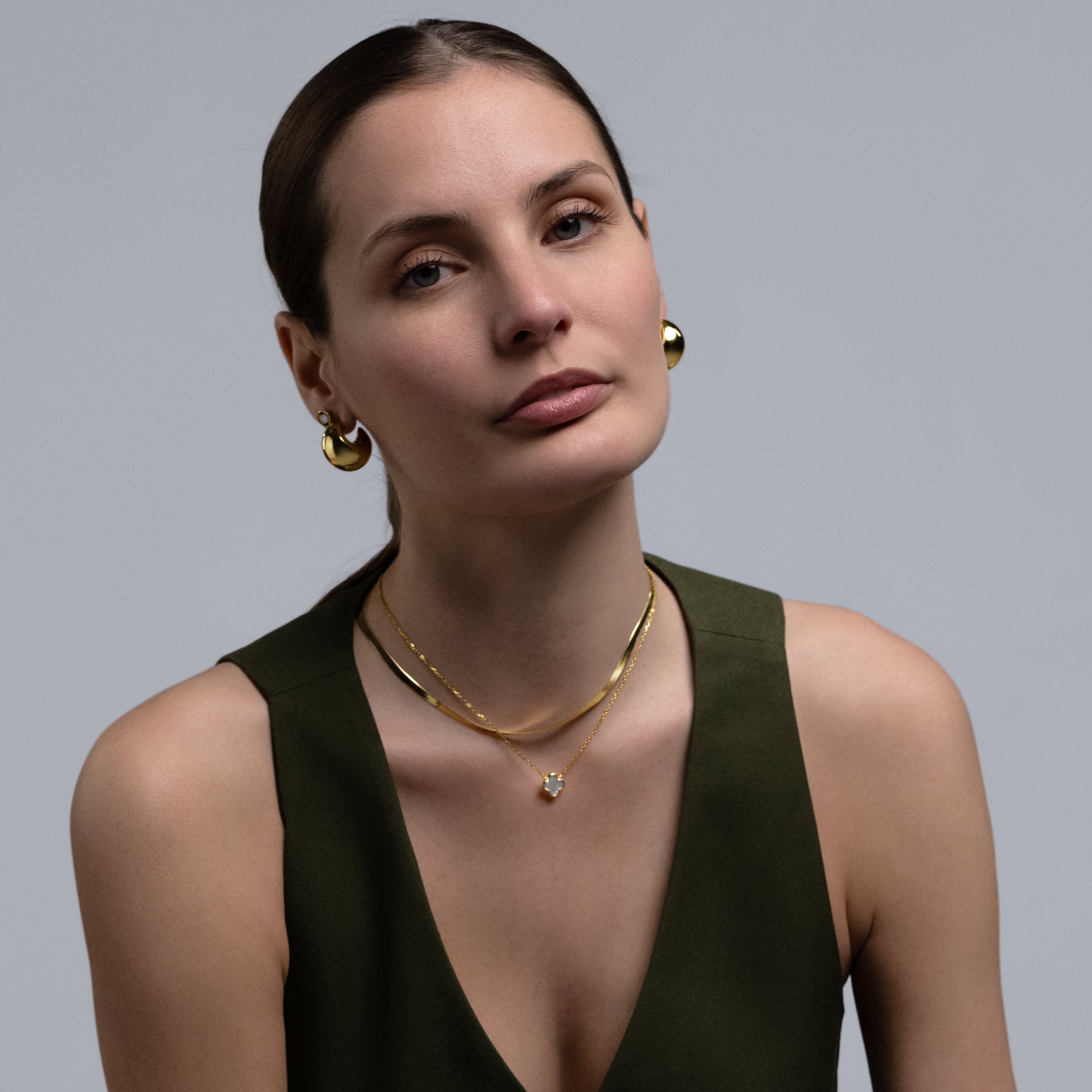 Orecchini "Moon" - Argento 925 con Finitura Dorata