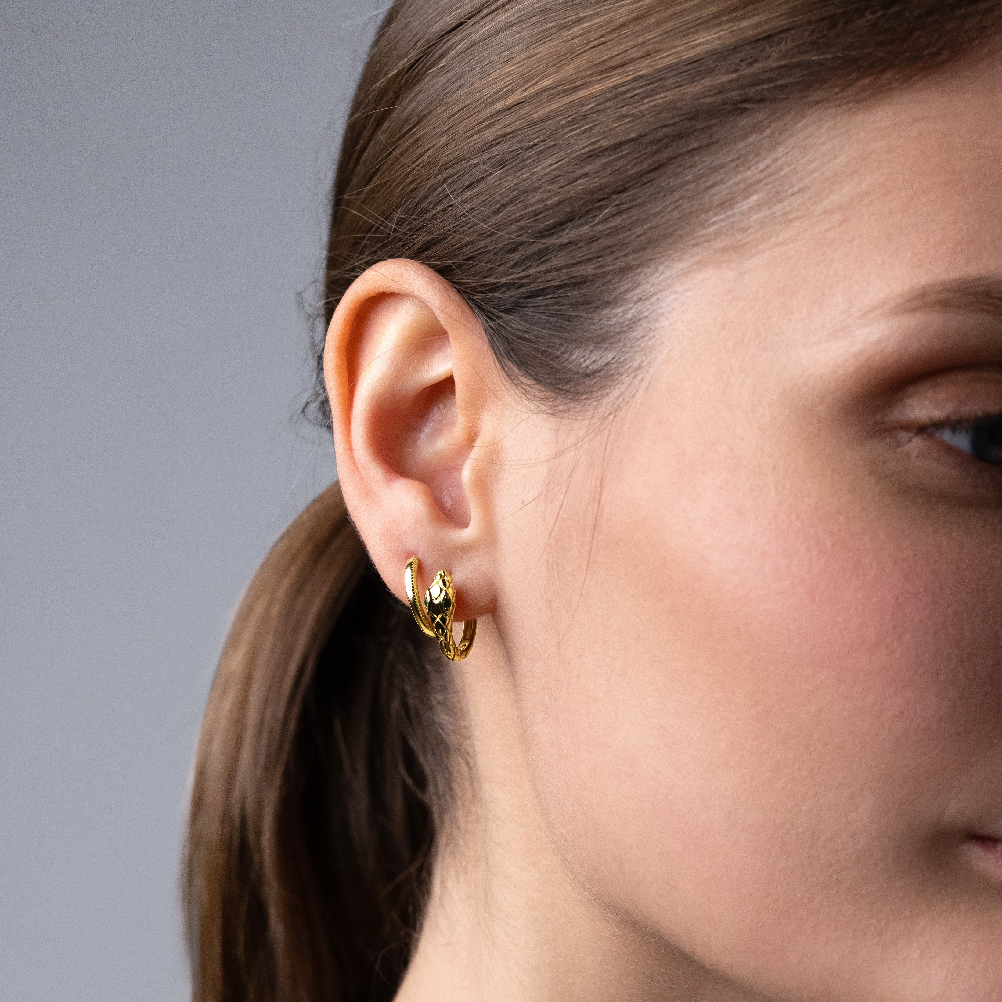 Orecchini "Slytherin" - Argento 925 con Finitura Dorata