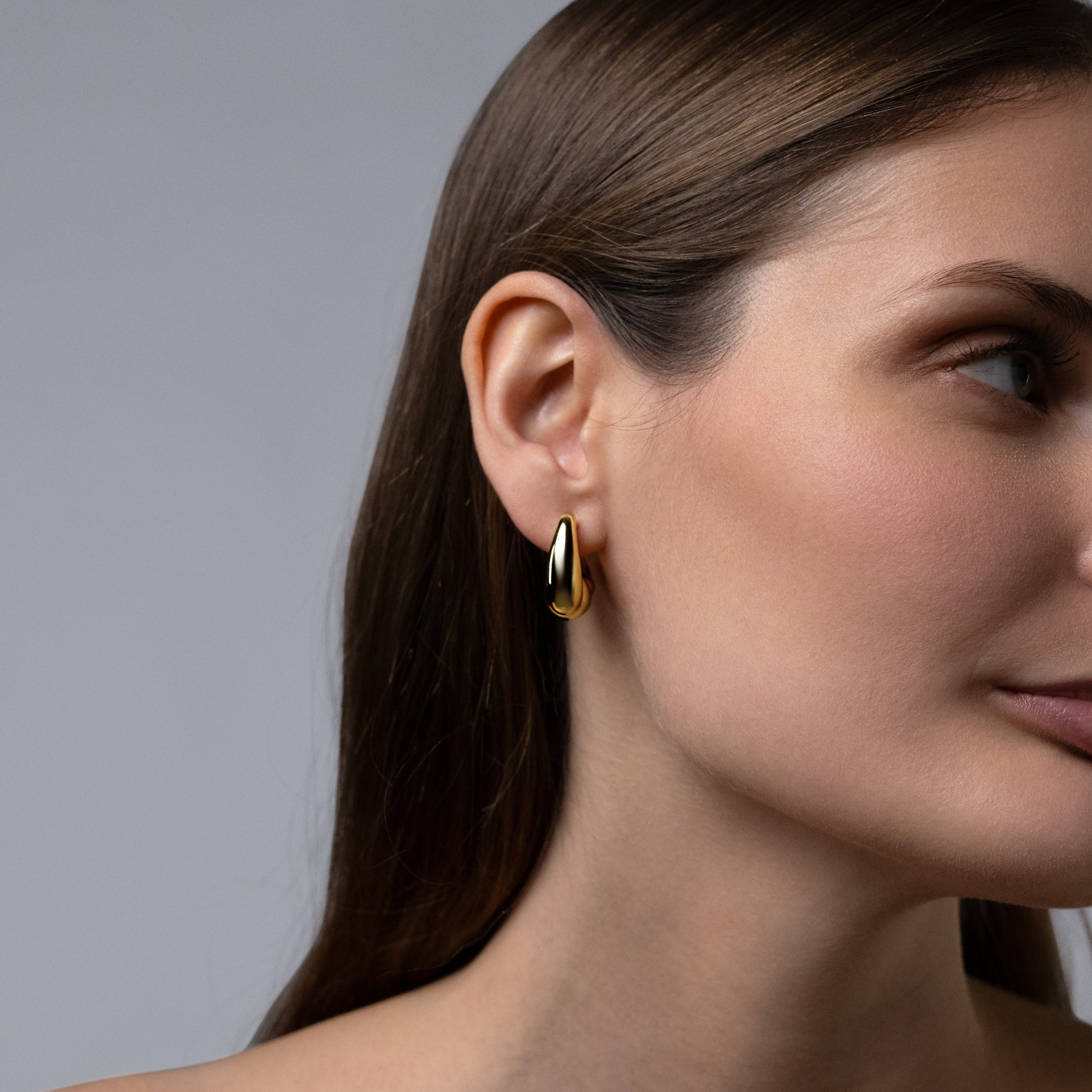 Orecchini "Croissant" - Argento 925 con Finitura Dorata