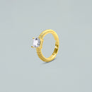 Anello "Timeless Glow" – Argento 925 con Finitura Dorata