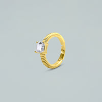 Anello "Timeless Glow" – Argento 925 con Finitura Dorata