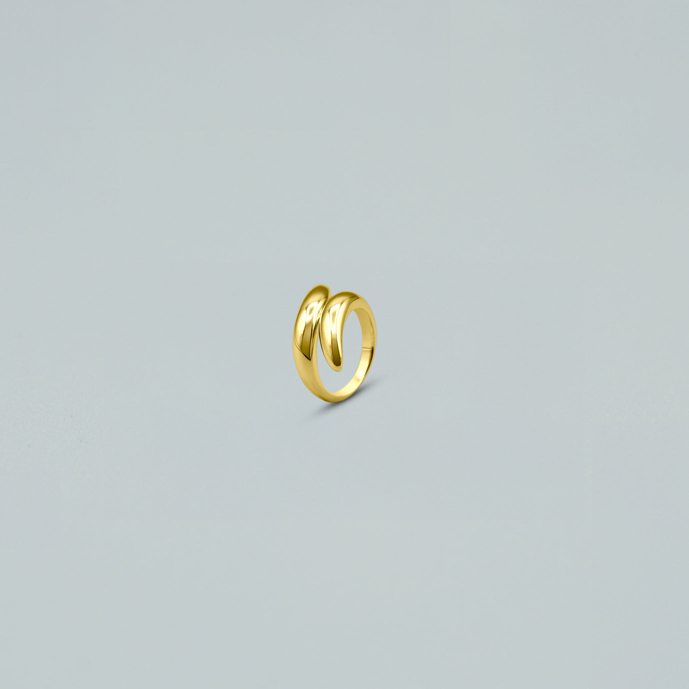 Anello "Pure Wave" – Argento 925 con Finitura Dorata