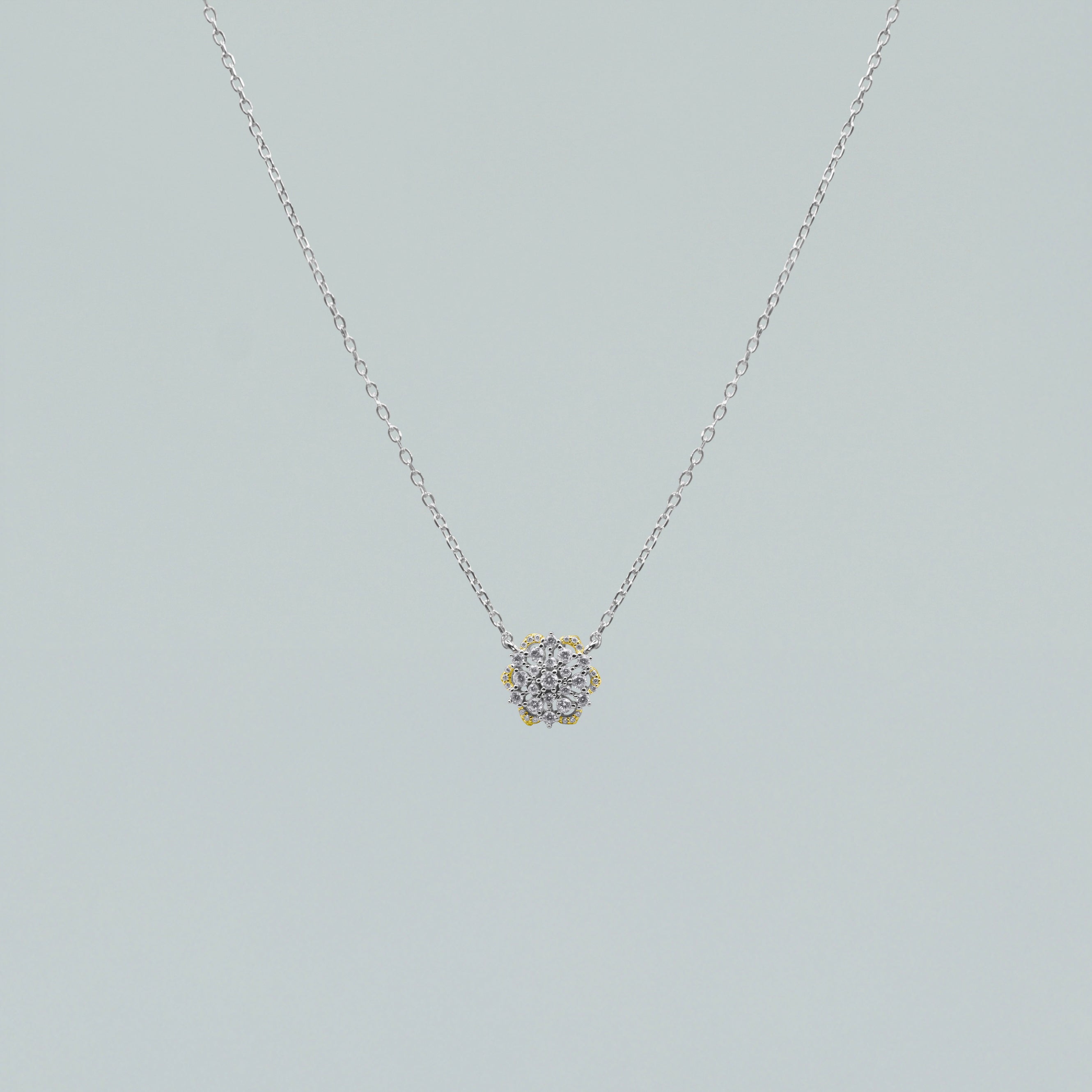 Collana "Snowflake"- Argento 925 Bicolore