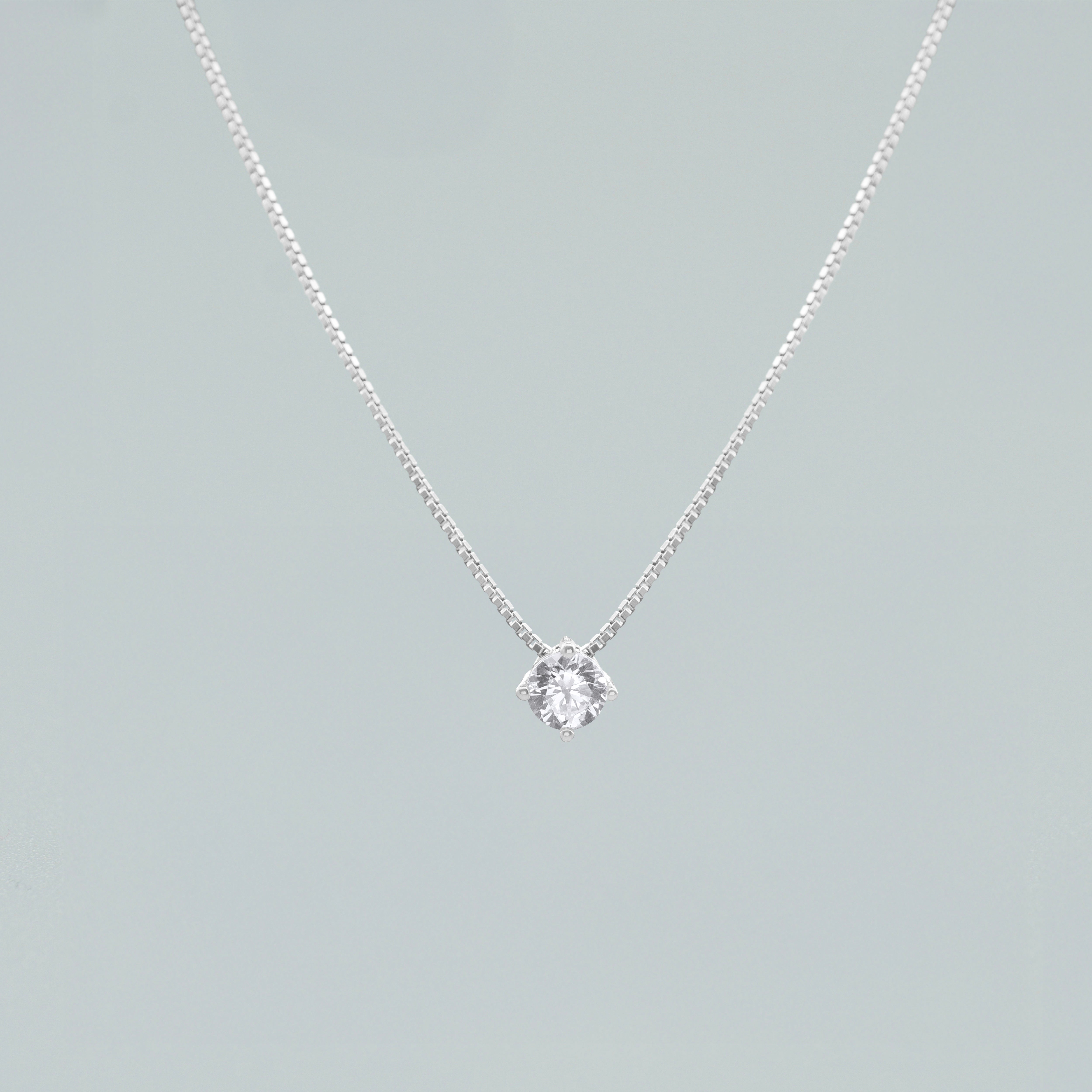 Collana "Astra" in Argento 925 con Zircone Solitario