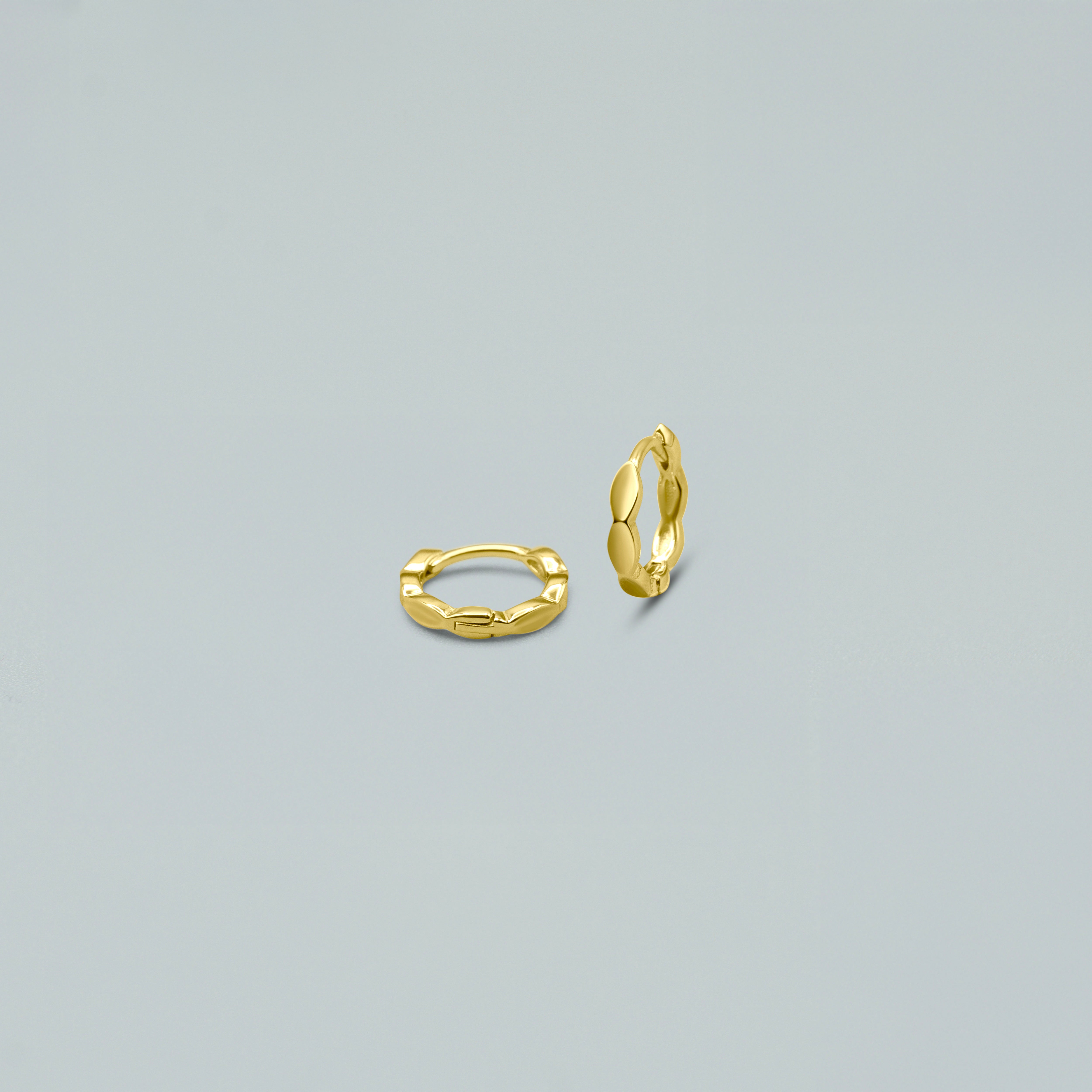 Orecchini "Sculpted Hoops"- Argento 925 con Finitura Dorata