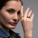 Anello "Full Moon" – Argento 925 con Finitura Dorata