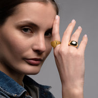 Anello "Full Moon" – Argento 925 con Finitura Dorata