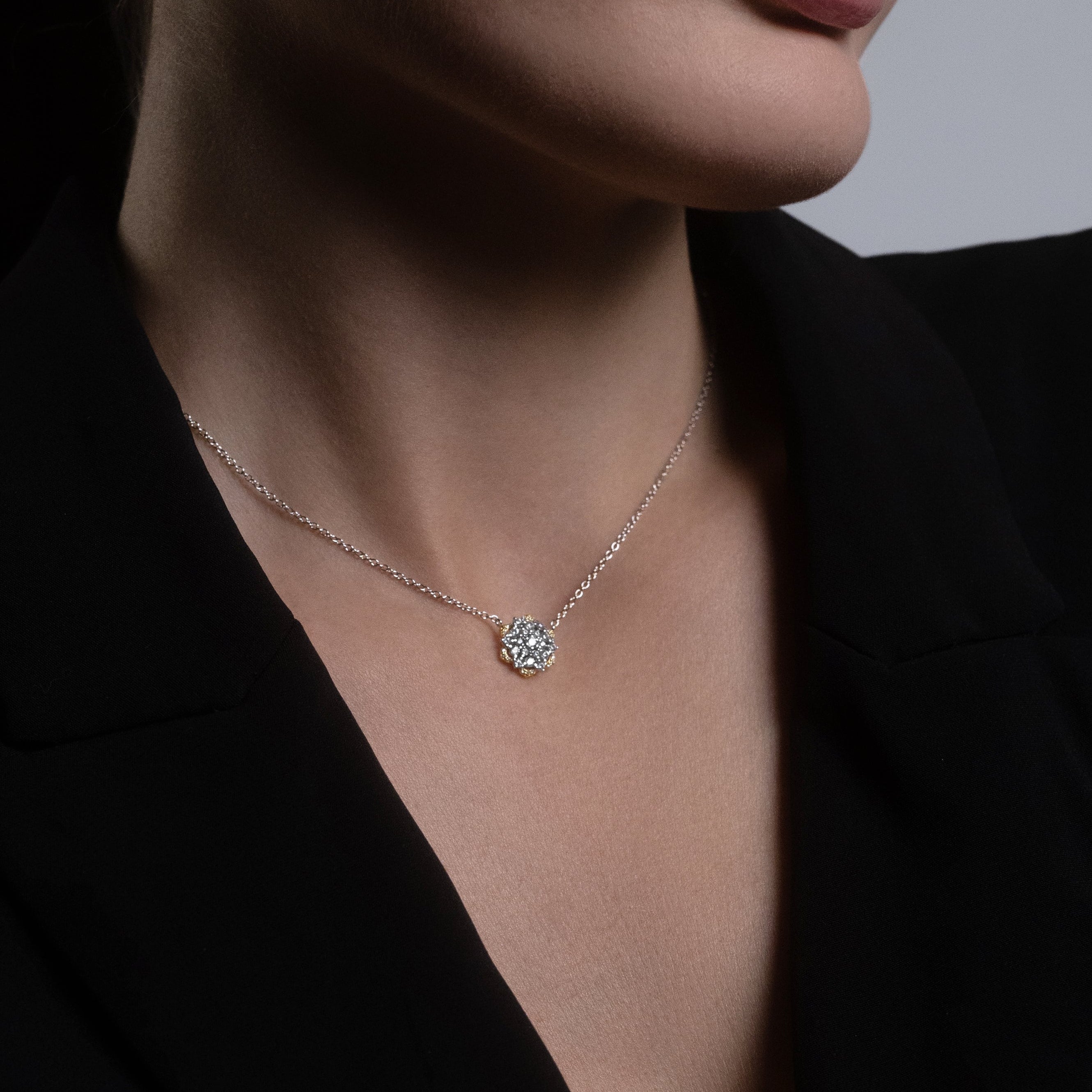 Collana "Snowflake"- Argento 925 Bicolore