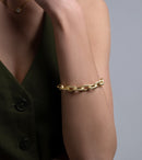 Bracciale "Chained" in Argento 925 con Finitura Dorata