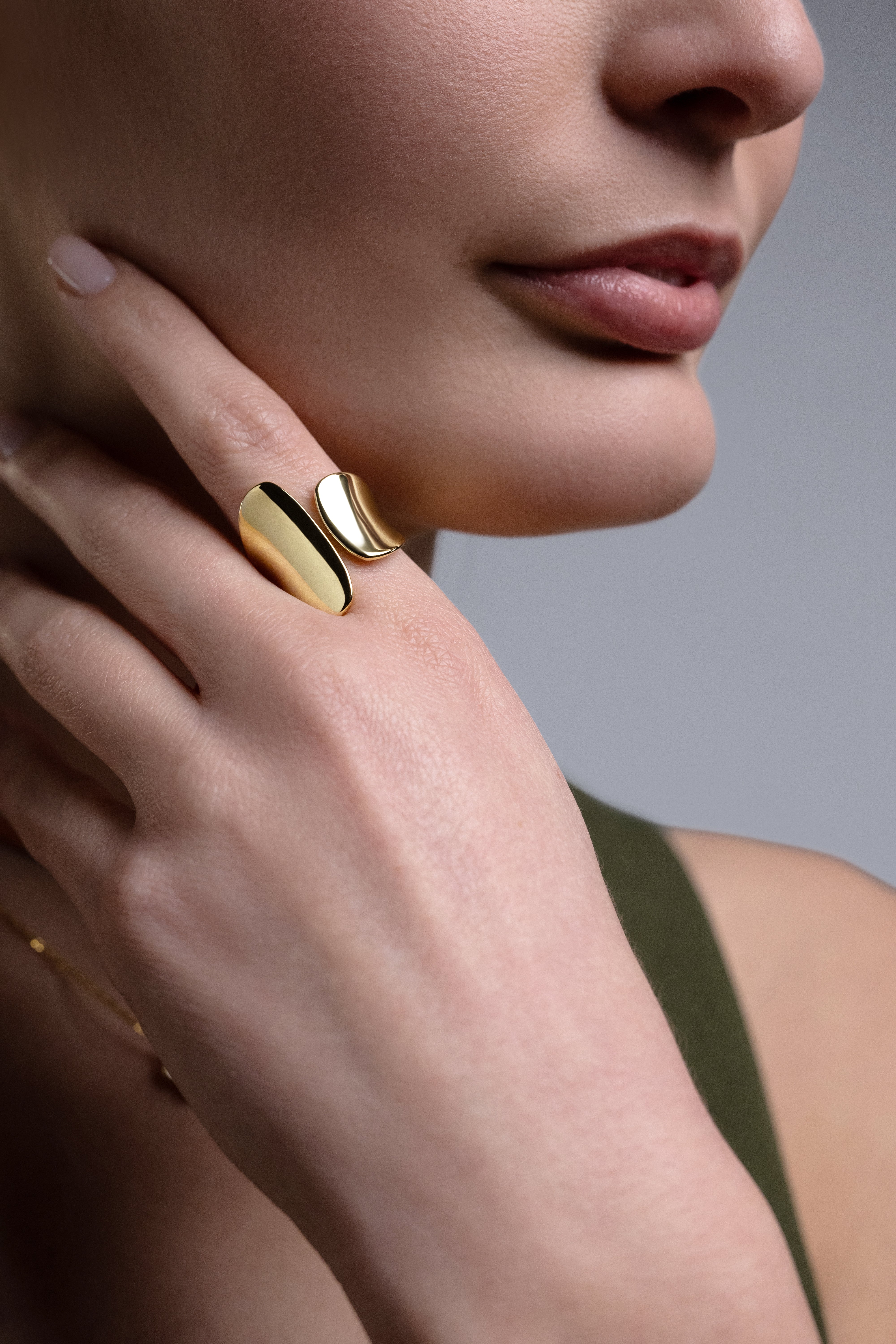 Anello "Aura" – Argento 925 con Finitura Dorata
