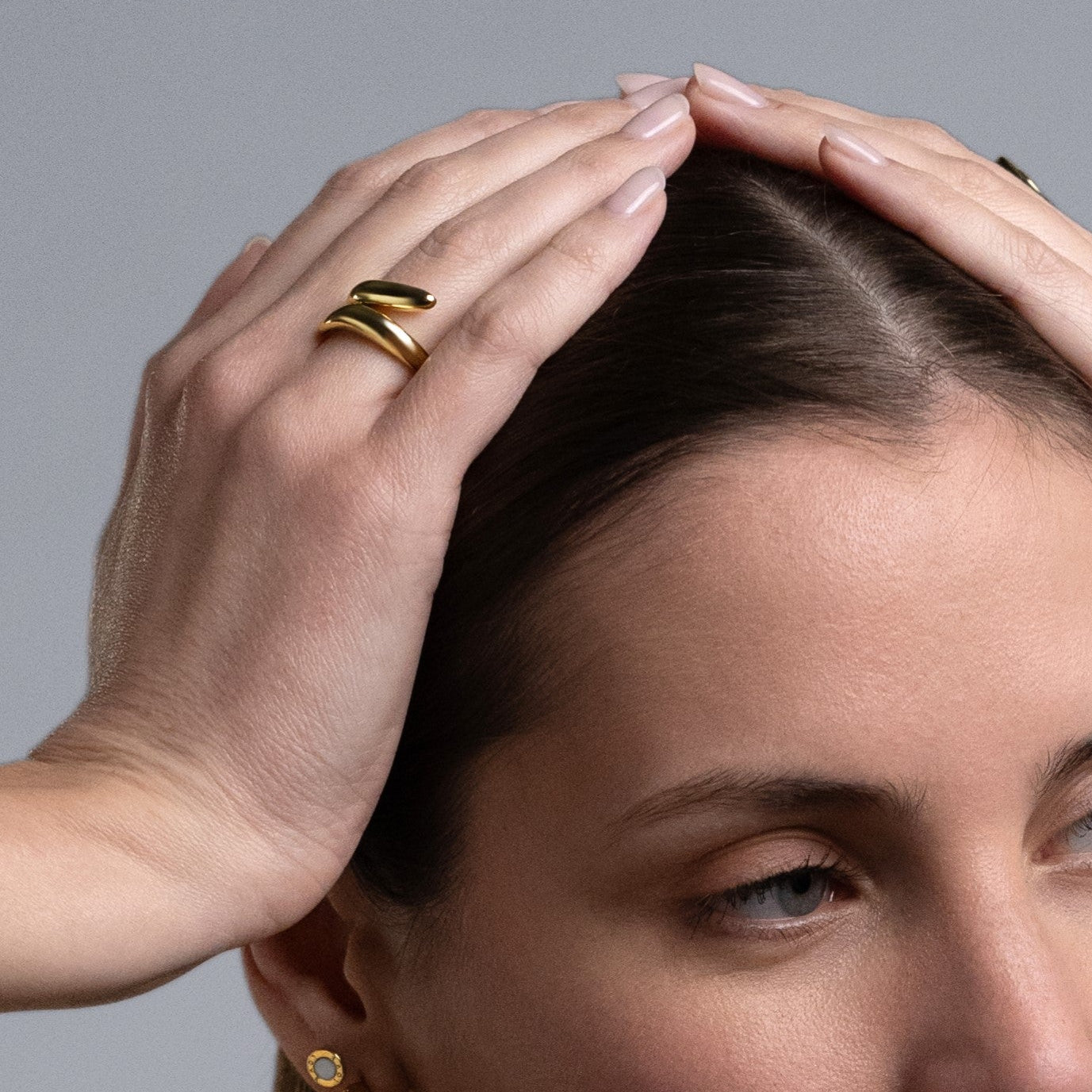 Anello "Pure Wave" – Argento 925 con Finitura Dorata